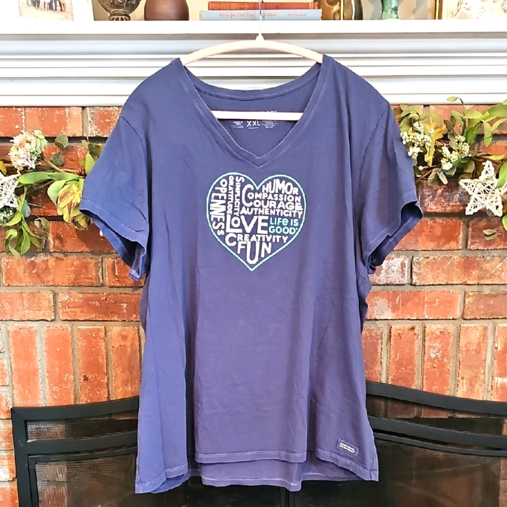 Life Is Good V-neck Graphic Relaxed T-Shirt